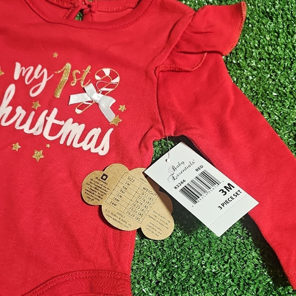 Baby Essentials Festive Red Christmas Bodysuit - Picture 2 of 6